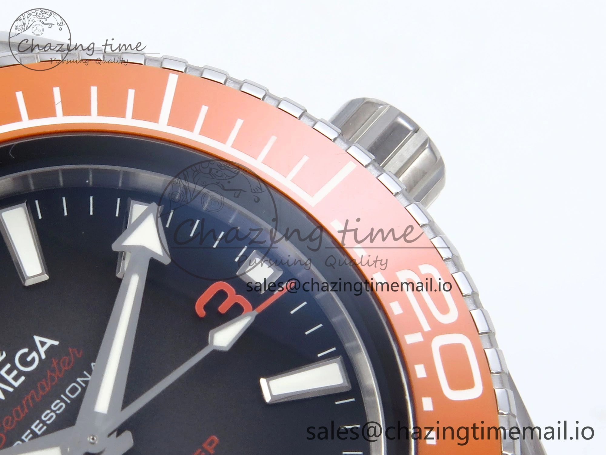 Seamaster 6000M Ultra Deep SS VRF 1:1 Best Edition Gray Dial Orange Bezel on SS Bracelet A8912 Super Clone