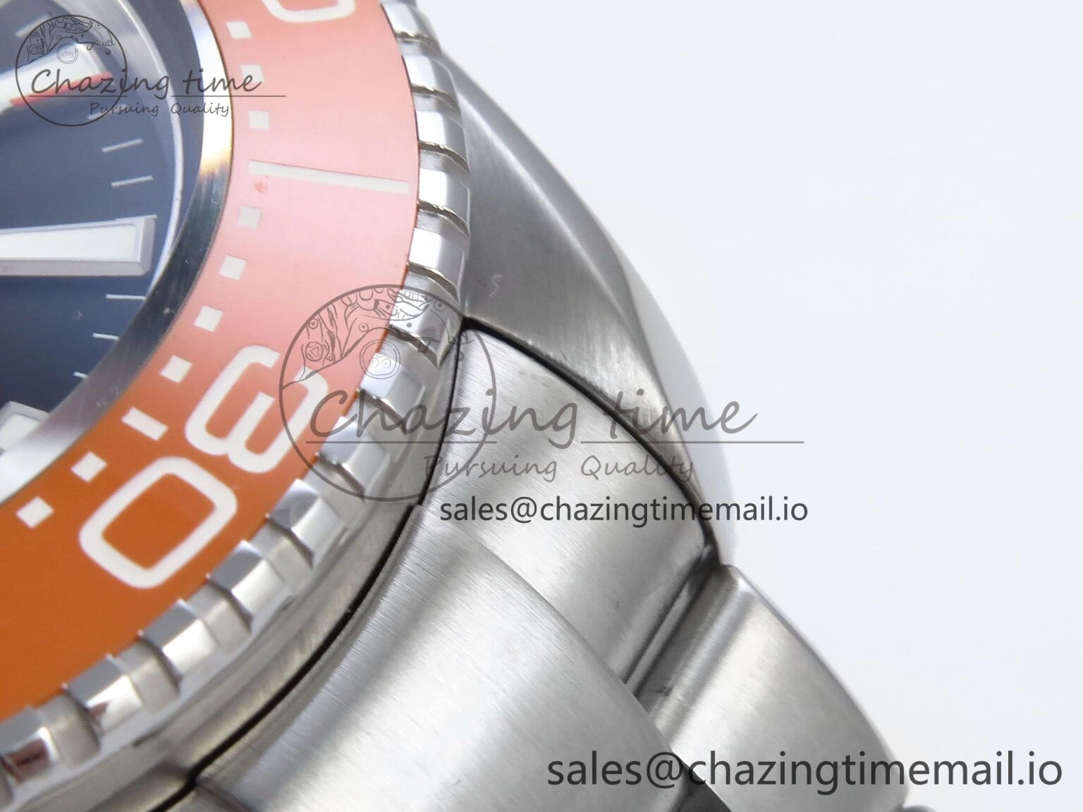 Seamaster 6000M Ultra Deep SS VRF 1:1 Best Edition Gray Dial Orange Bezel on SS Bracelet A8912 Super Clone