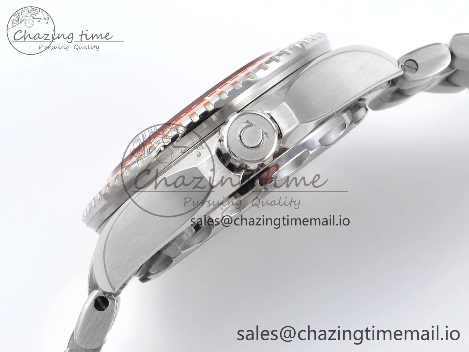 Seamaster 6000M Ultra Deep SS VRF 1:1 Best Edition Gray Dial Orange Bezel on SS Bracelet A8912 Super Clone