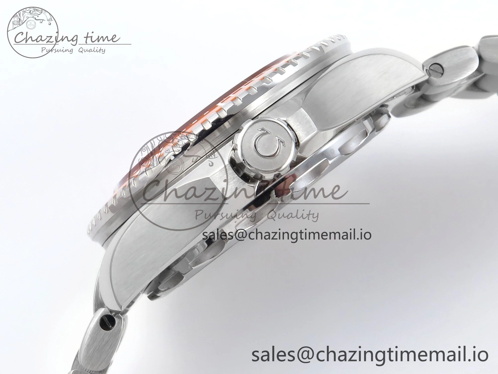 Seamaster 6000M Ultra Deep SS VRF 1:1 Best Edition Gray Dial Orange Bezel on SS Bracelet A8912 Super Clone