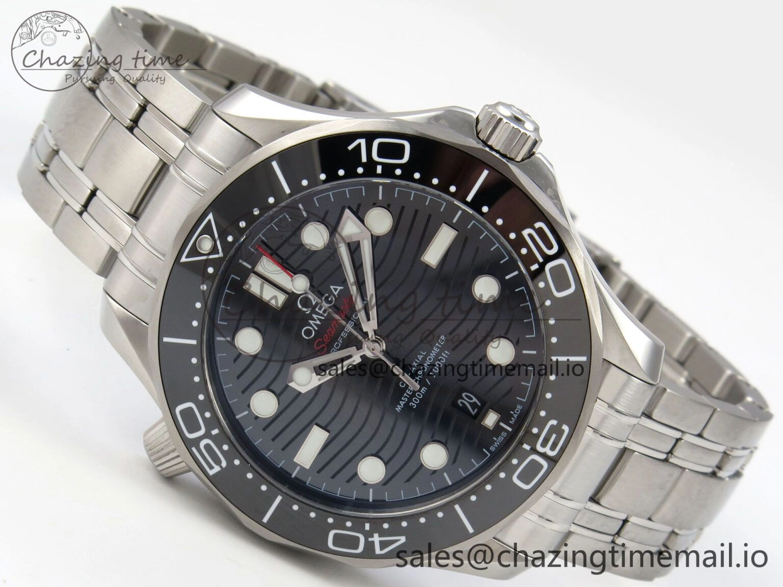 Seamaster Diver 300M Black Ceramic Bezel V4 VSF 1:1 Best Edition Black Dial On SS Bracelet Super Clone Asian 8800