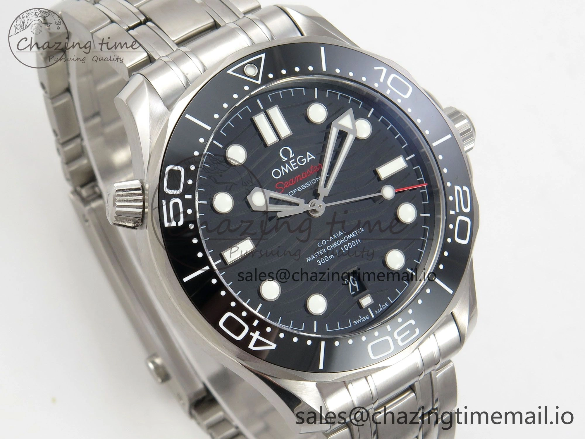Seamaster Diver 300M Black Ceramic Bezel V4 VSF 1:1 Best Edition Black Dial On SS Bracelet Super Clone Asian 8800