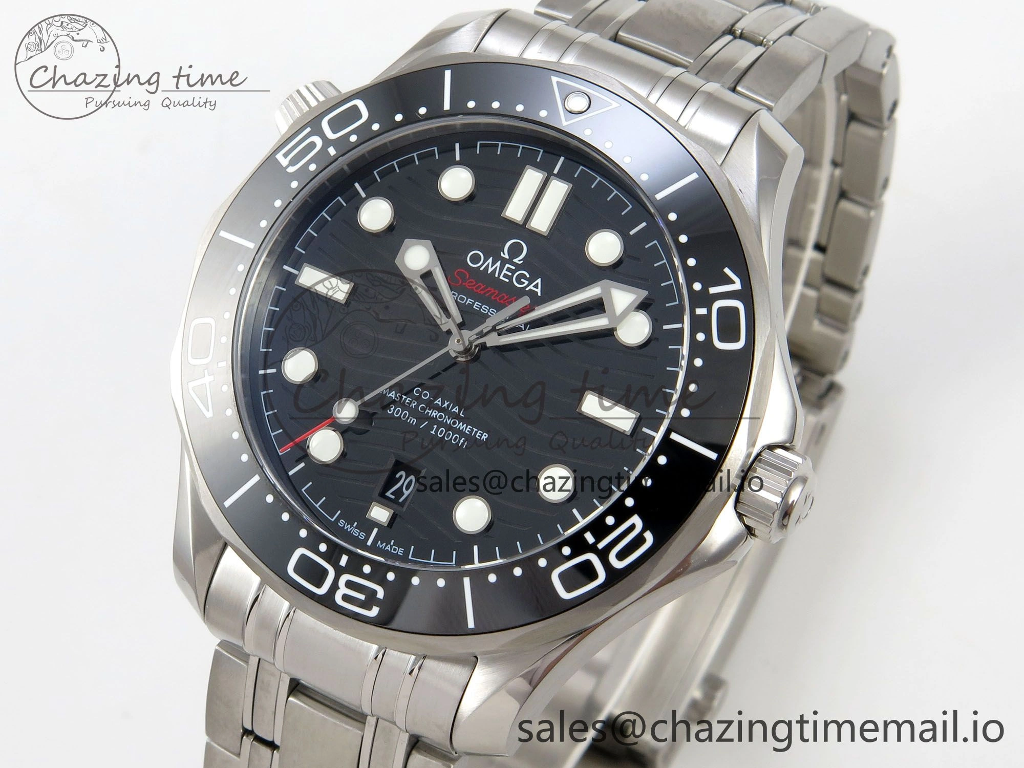 Seamaster Diver 300M Black Ceramic Bezel V4 VSF 1:1 Best Edition Black Dial On SS Bracelet Super Clone Asian 8800