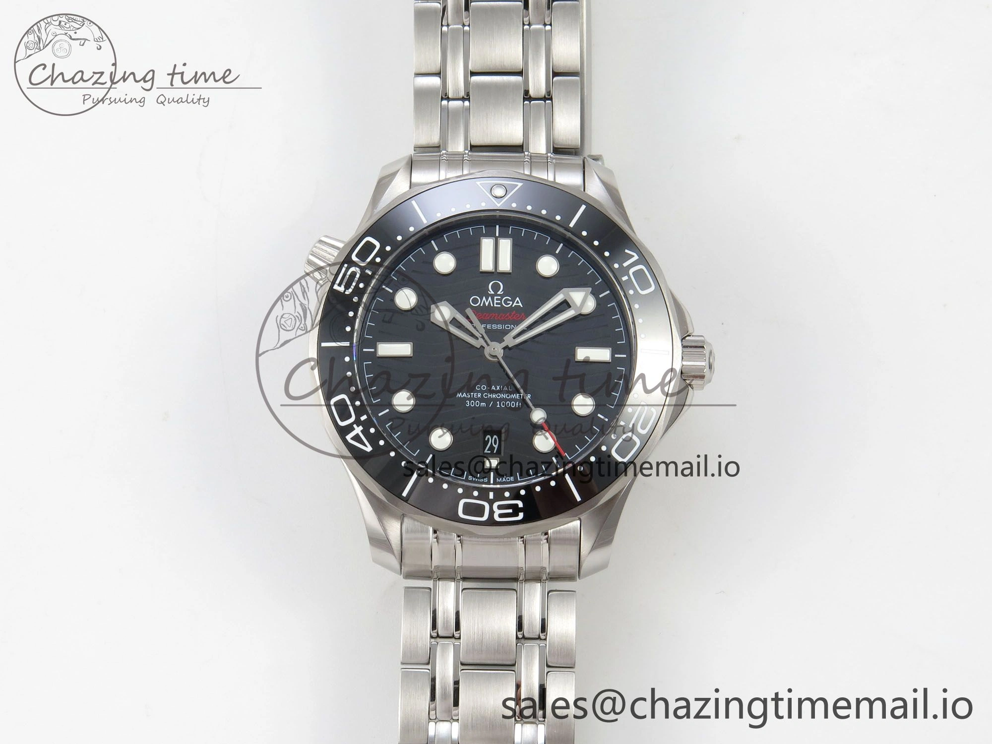 Seamaster Diver 300M Black Ceramic Bezel V4 VSF 1:1 Best Edition Black Dial On SS Bracelet Super Clone Asian 8800