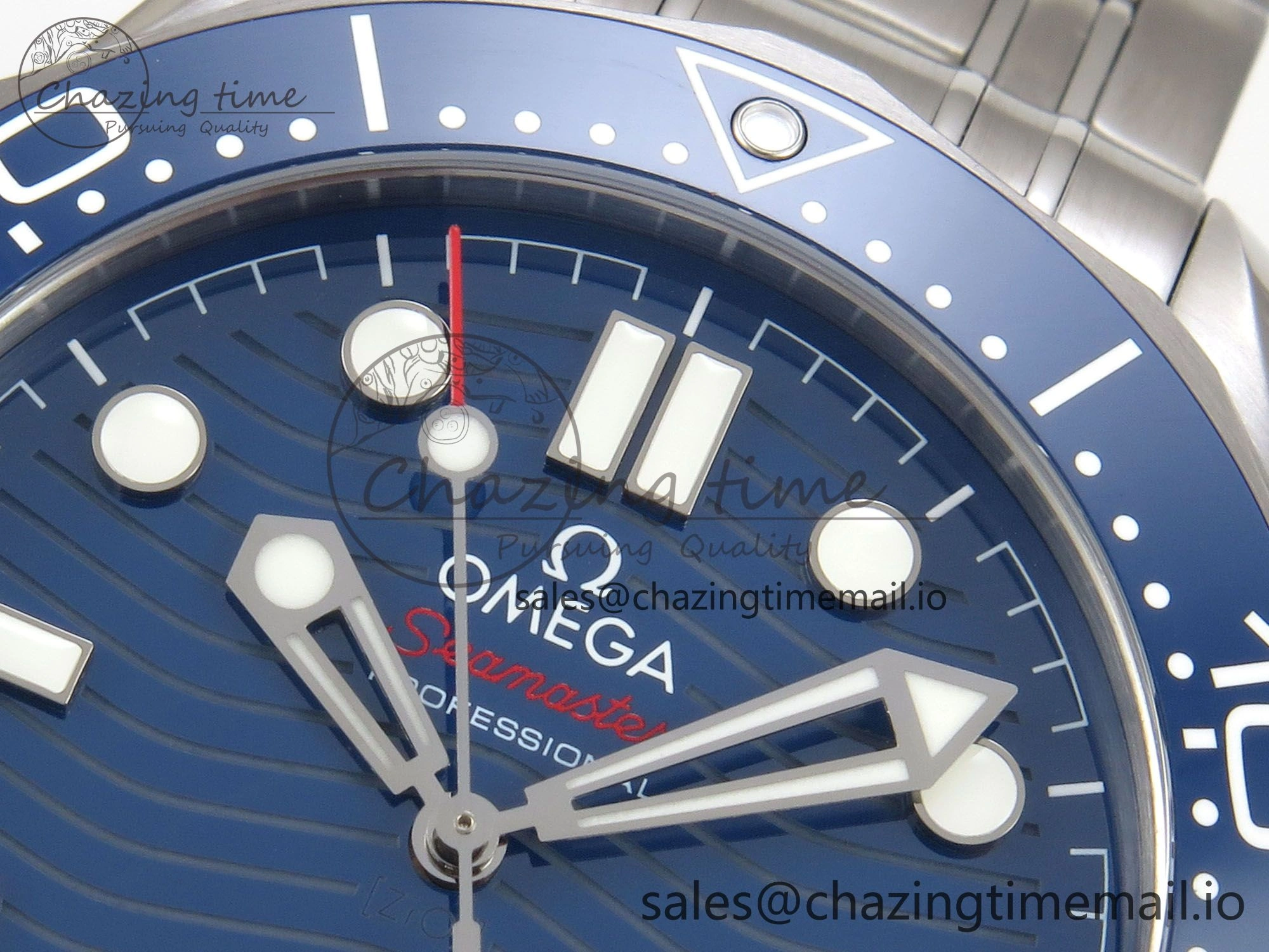 Seamaster Diver 300M Black Ceramic Bezel V4 VSF 1:1 Best Edition Blue Dial On SS Bracelet Super Clone Asian 8800