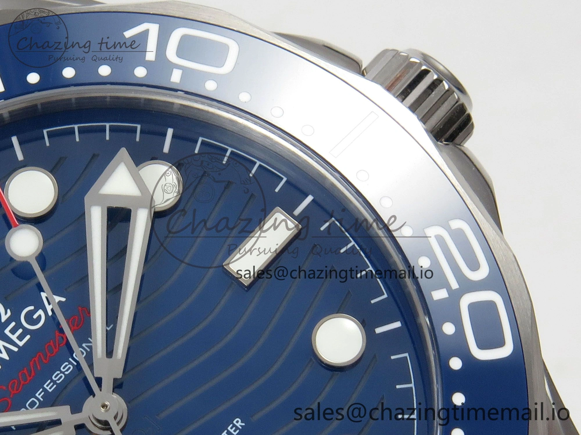 Seamaster Diver 300M Black Ceramic Bezel V4 VSF 1:1 Best Edition Blue Dial On SS Bracelet Super Clone Asian 8800