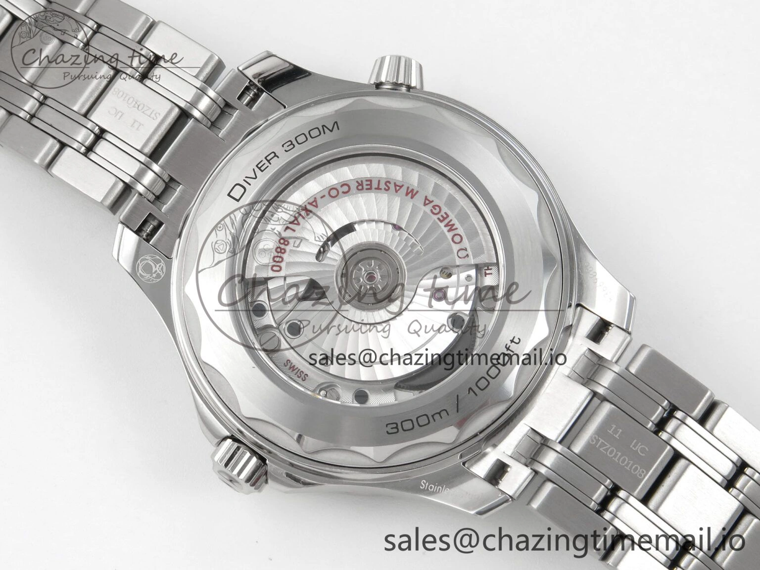Seamaster Diver 300M Black Ceramic Bezel V4 VSF 1:1 Best Edition Blue Dial On SS Bracelet Super Clone Asian 8800