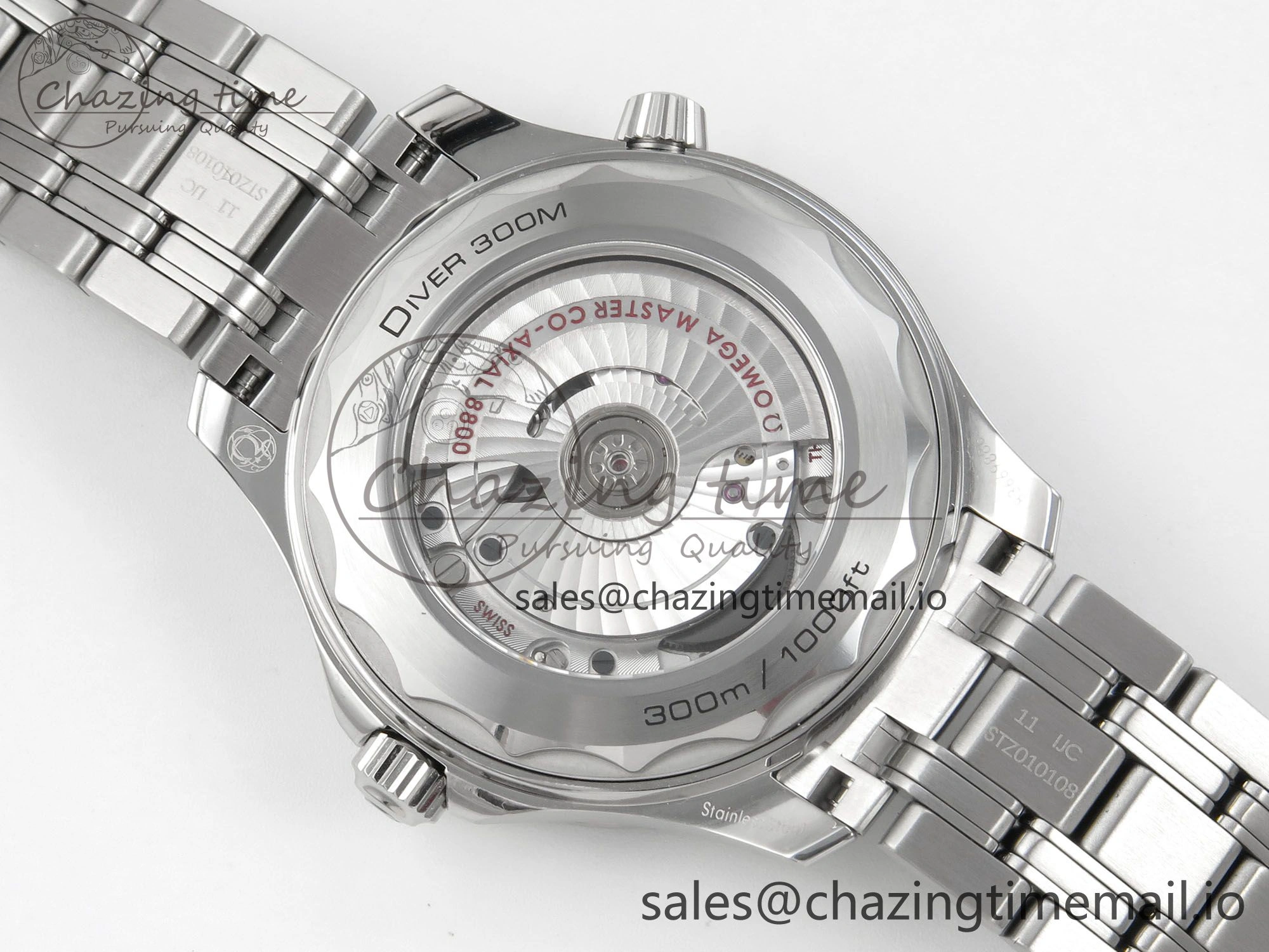 Seamaster Diver 300M Black Ceramic Bezel V4 VSF 1:1 Best Edition Blue Dial On SS Bracelet Super Clone Asian 8800