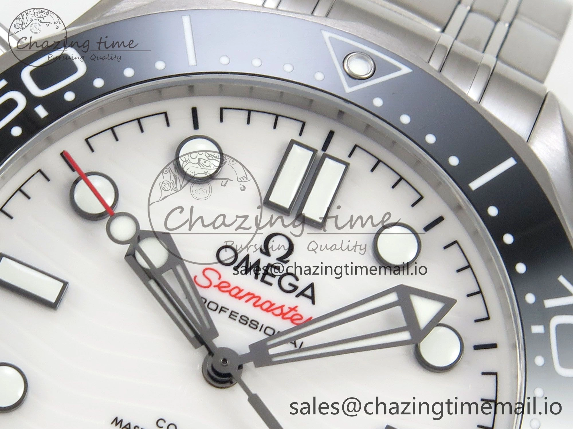 Seamaster Diver 300M Black Ceramic Bezel V4 VSF 1:1 Best Edition White Dial On SS Bracelet Super Clone Asian 8800