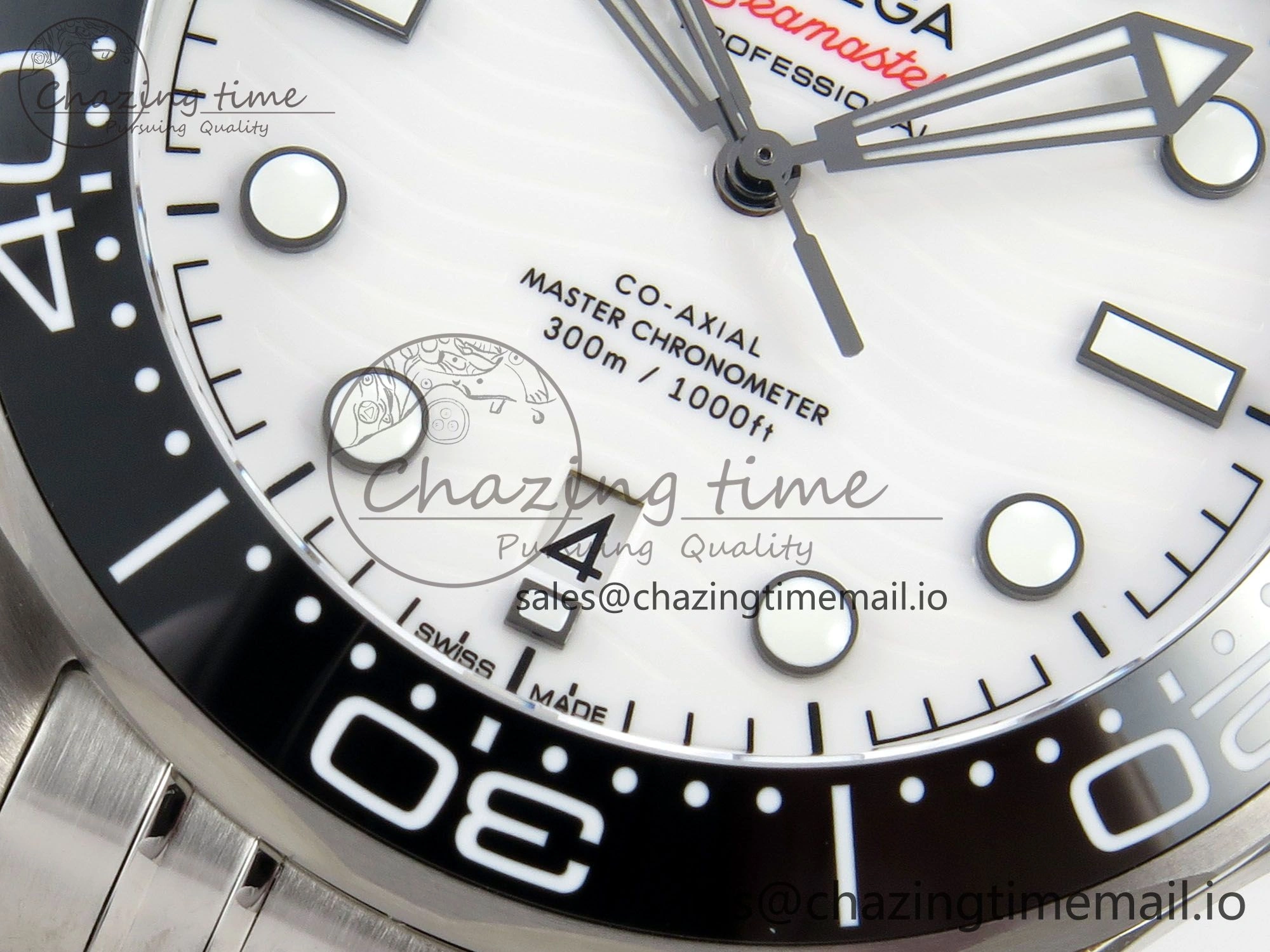 Seamaster Diver 300M Black Ceramic Bezel V4 VSF 1:1 Best Edition White Dial On SS Bracelet Super Clone Asian 8800