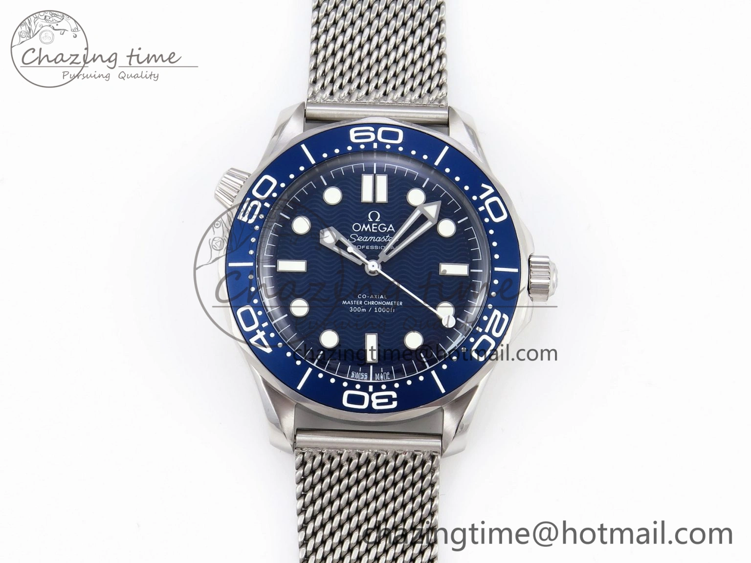Seamaster Diver 300M James Bond 007 60th Anniversary VSF 1:1 Best Edition  Blue Dial on Mesh Bracelet A8806