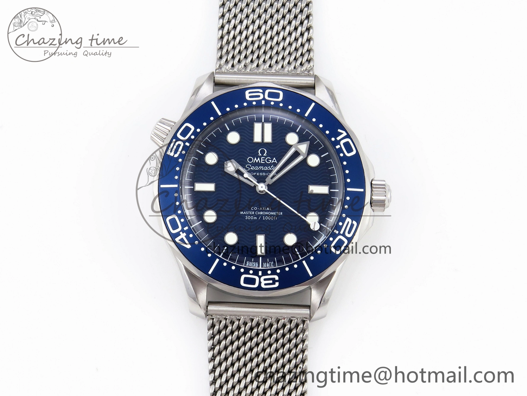 Seamaster Diver 300M James Bond 007 60th Anniversary VSF 1:1 Best Edition  Blue Dial on Mesh Bracelet A8806