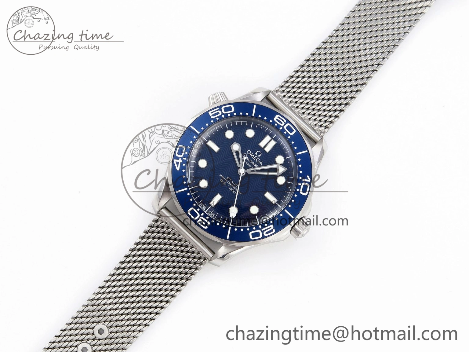 Seamaster Diver 300M James Bond 007 60th Anniversary VSF 1:1 Best Edition  Blue Dial on Mesh Bracelet A8806