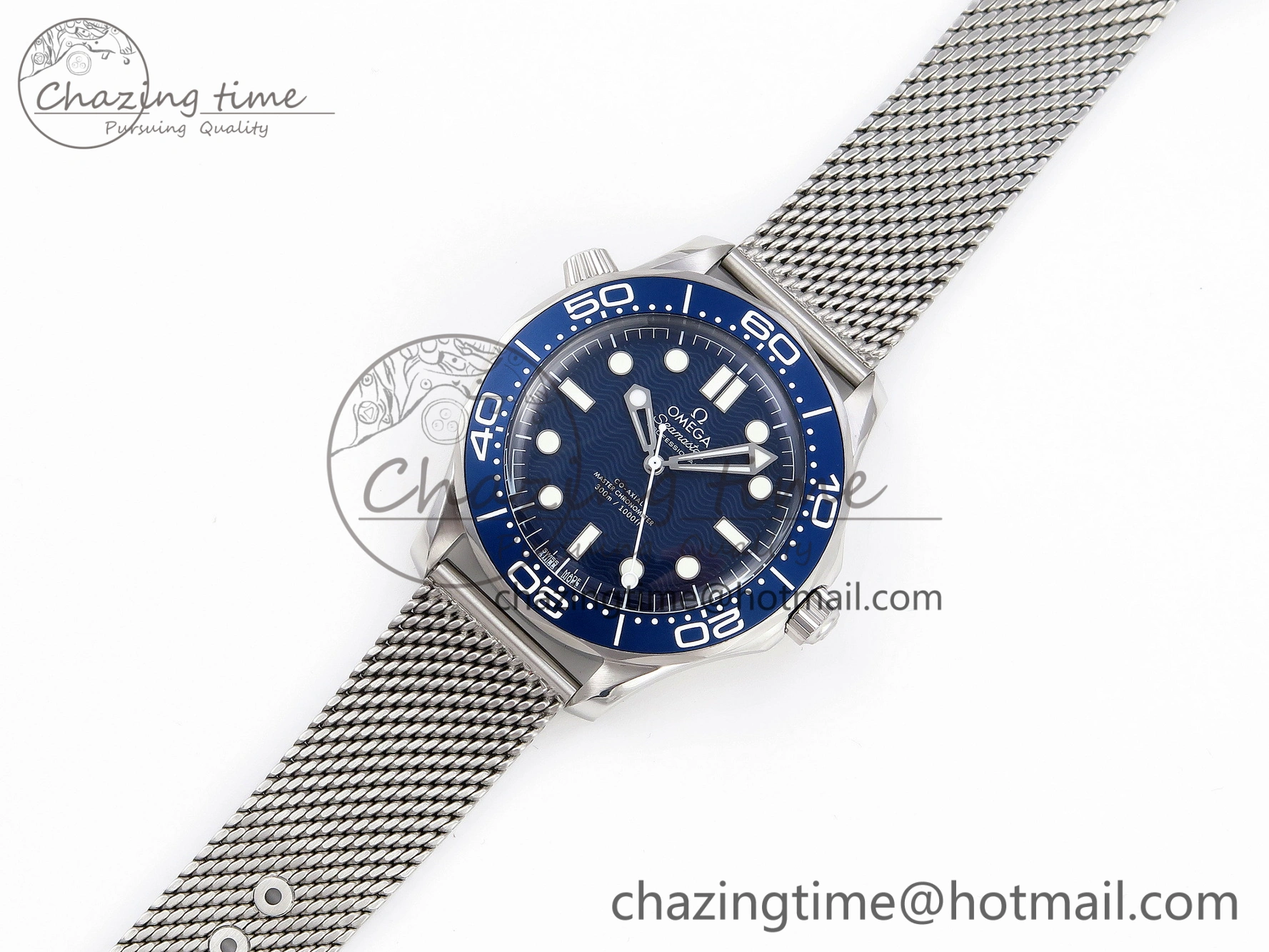 Seamaster Diver 300M James Bond 007 60th Anniversary VSF 1:1 Best Edition  Blue Dial on Mesh Bracelet A8806