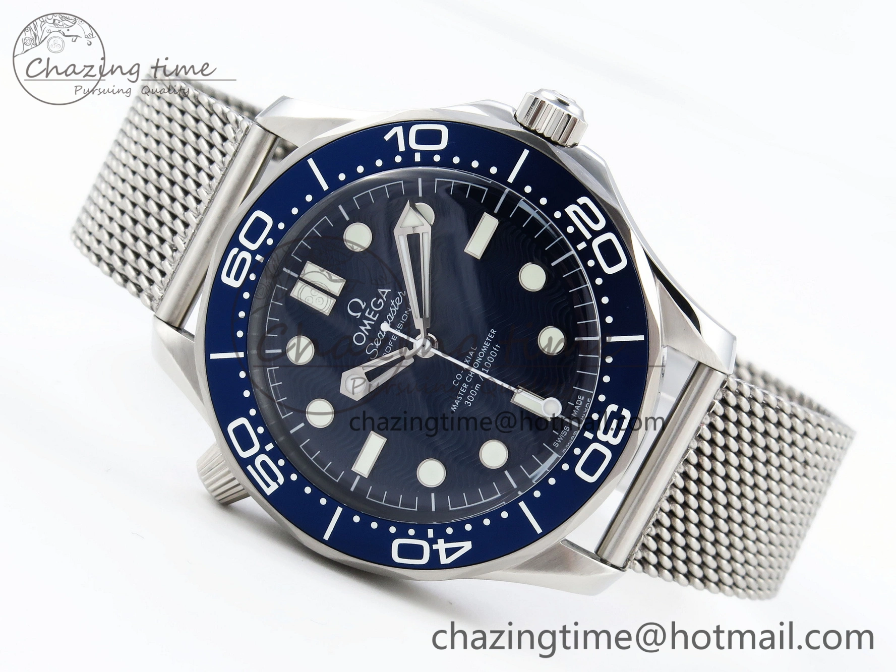 Seamaster Diver 300M James Bond 007 60th Anniversary VSF 1:1 Best Edition  Blue Dial on Mesh Bracelet A8806