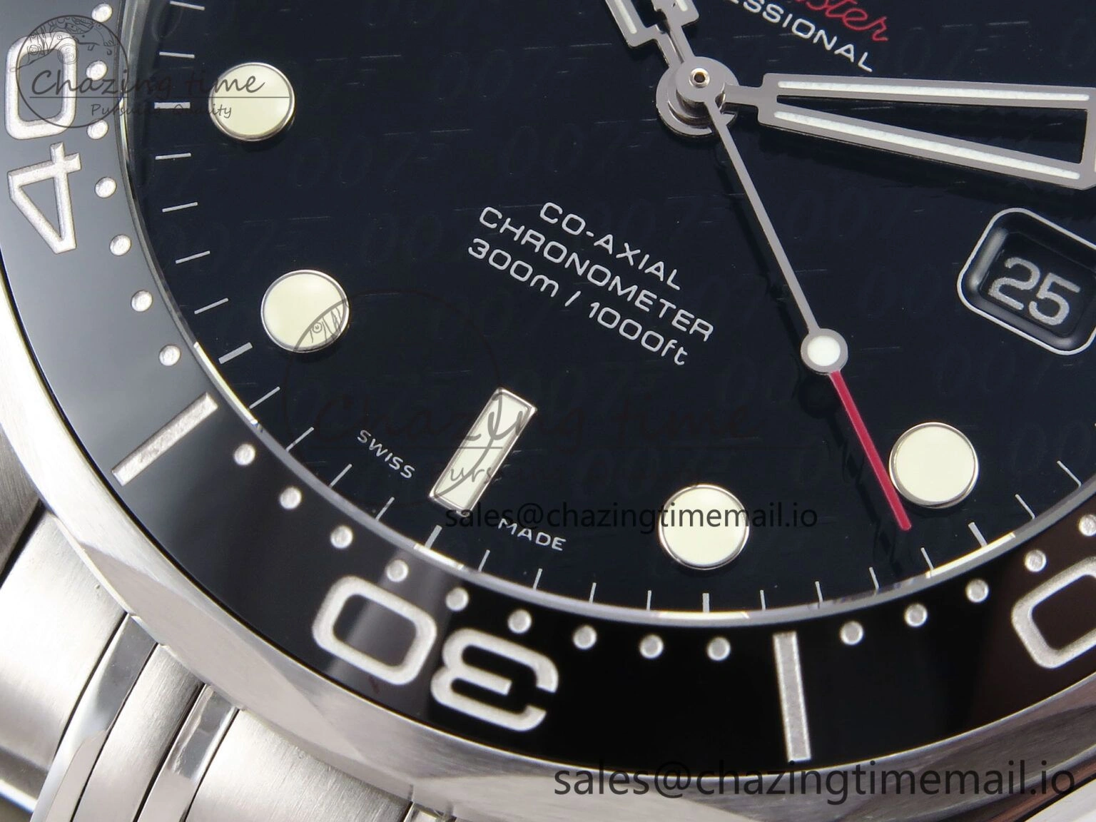 Seamaster Diver 300M OMF 1:1 Best Edition Black Ceramic Black 007 Dial on SS Bracelet A2507