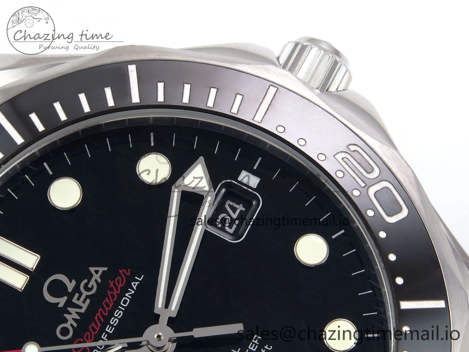 Seamaster Diver 300M OMF 1:1 Best Edition Black Ceramic Black 007 Dial on SS Bracelet A2507