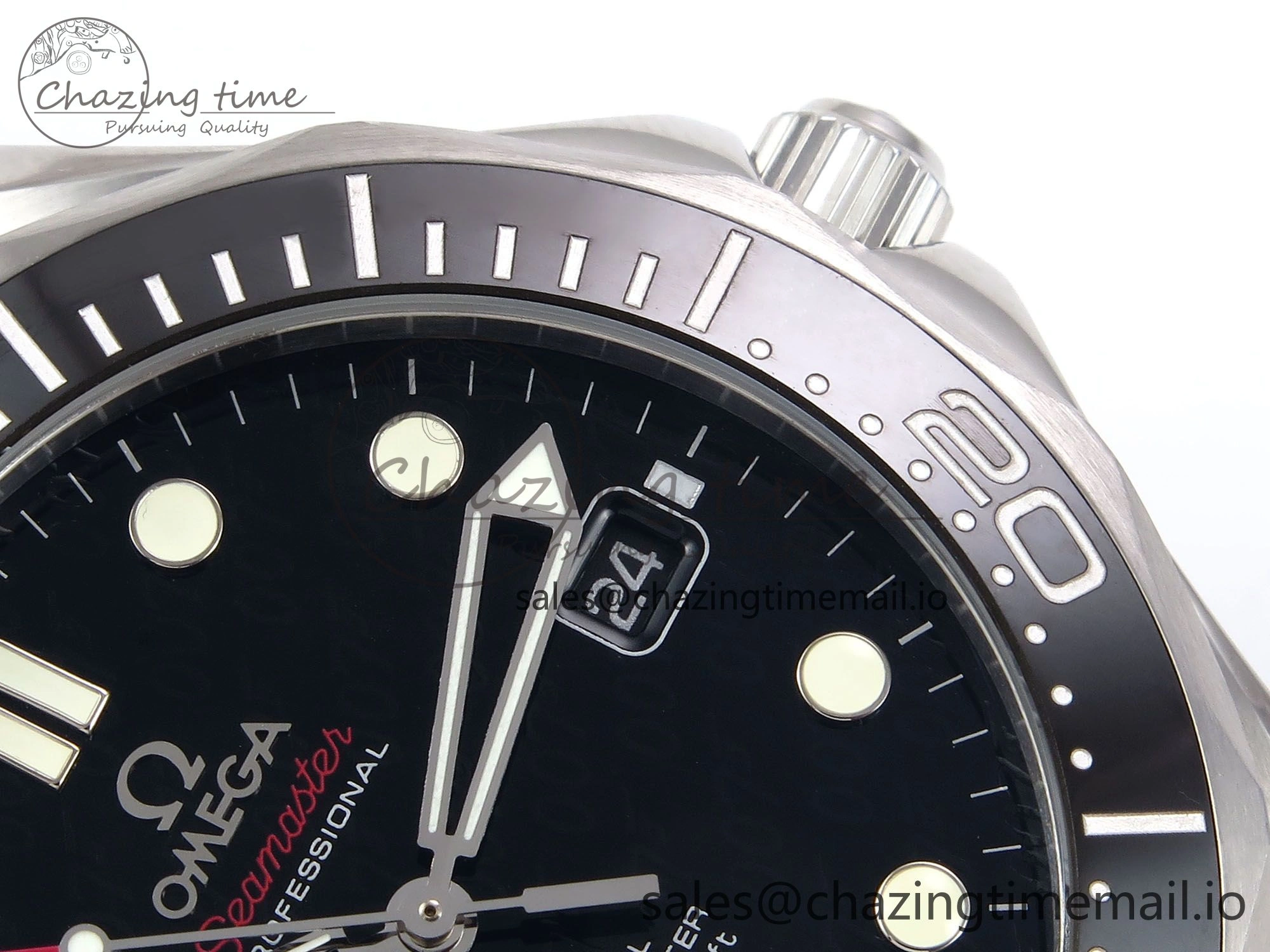 Seamaster Diver 300M OMF 1:1 Best Edition Black Ceramic Black 007 Dial on SS Bracelet A2507