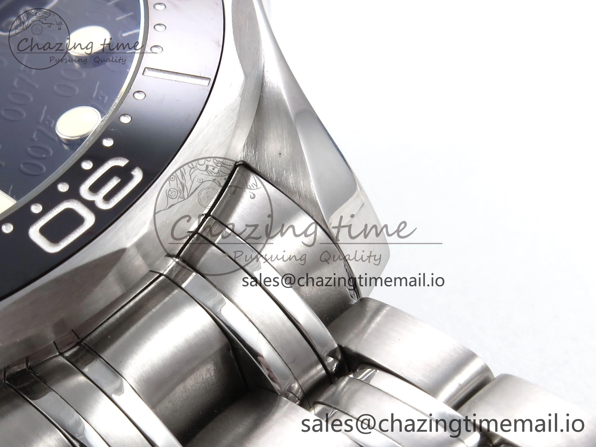Seamaster Diver 300M OMF 1:1 Best Edition Black Ceramic Black 007 Dial on SS Bracelet A2507