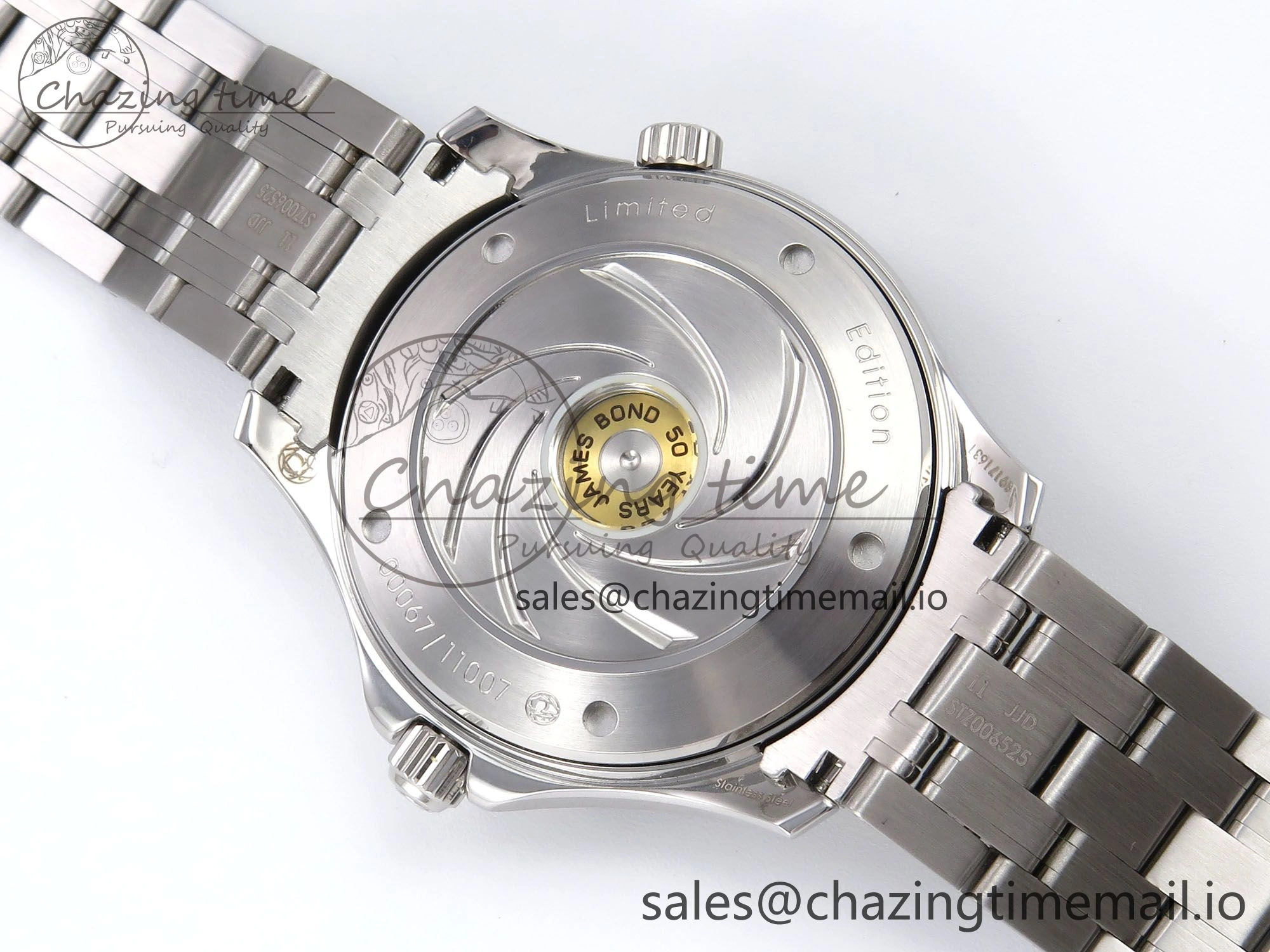 Seamaster Diver 300M OMF 1:1 Best Edition Black Ceramic Black 007 Dial on SS Bracelet A2507