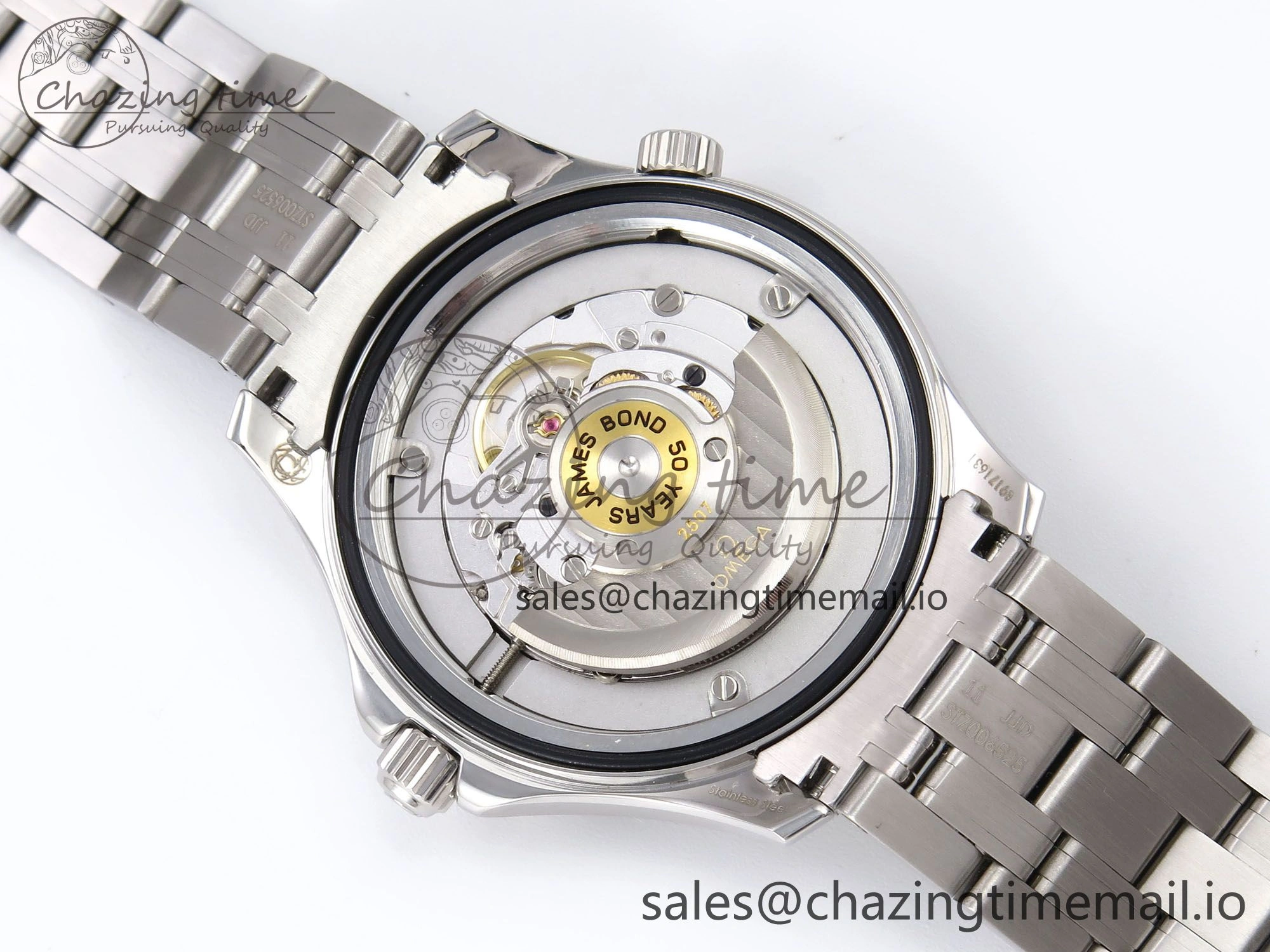 Seamaster Diver 300M OMF 1:1 Best Edition Black Ceramic Black 007 Dial on SS Bracelet A2507