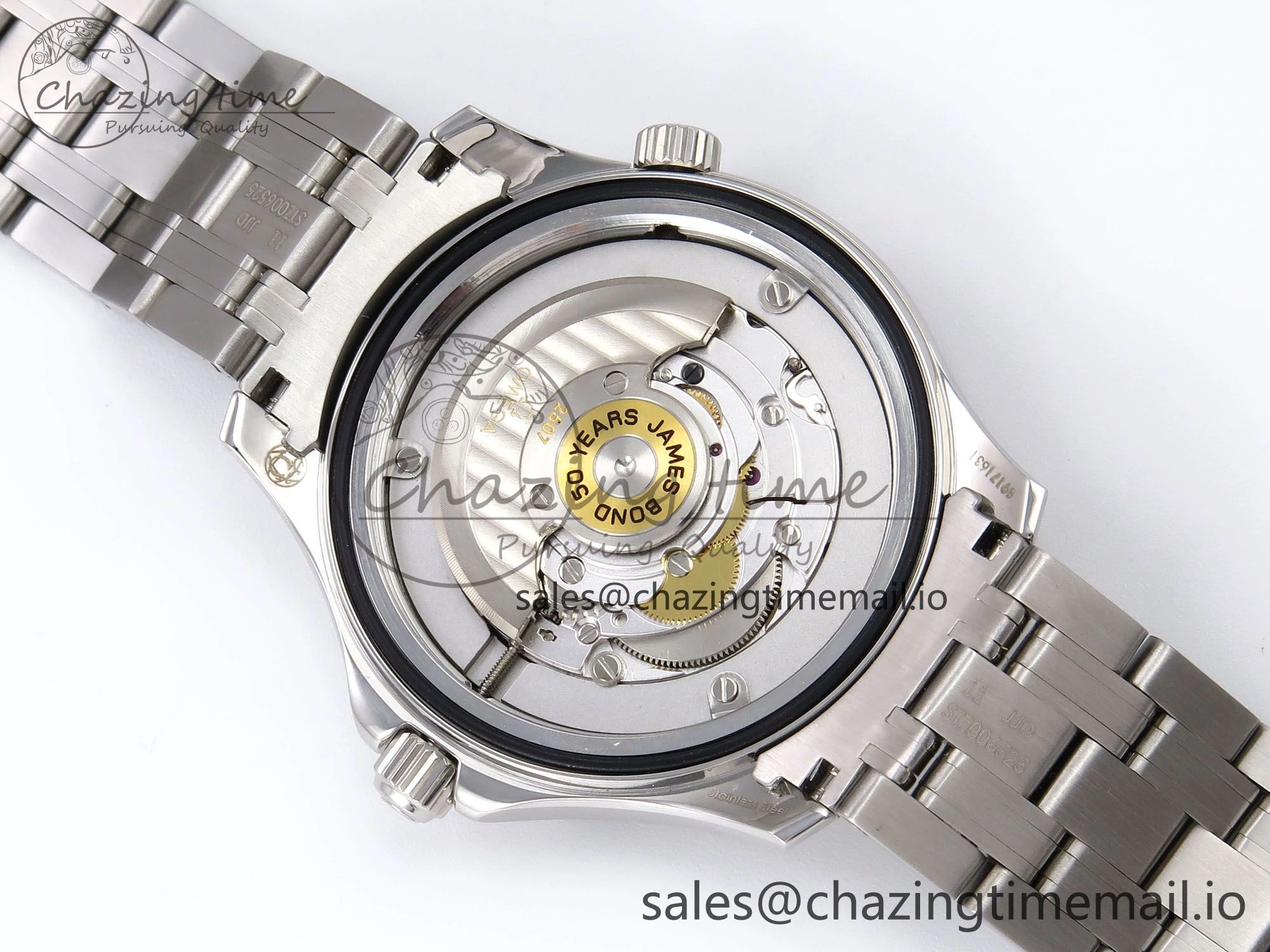 Seamaster Diver 300M OMF 1:1 Best Edition Black Ceramic Black 007 Dial on SS Bracelet A2507