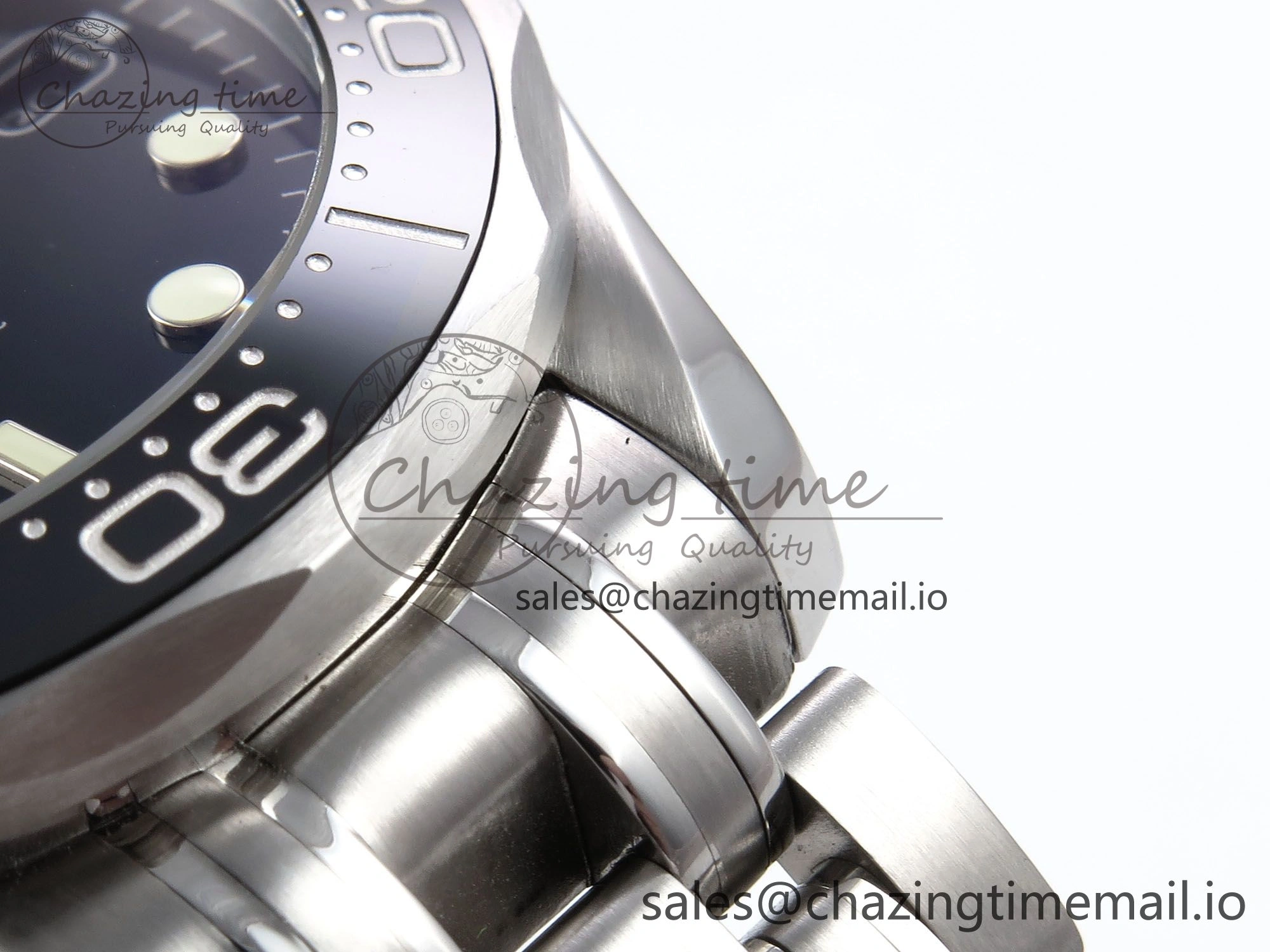 Seamaster Diver 300M OMF 1:1 Best Edition Black Ceramic Black Dial on SS Bracelet A2500