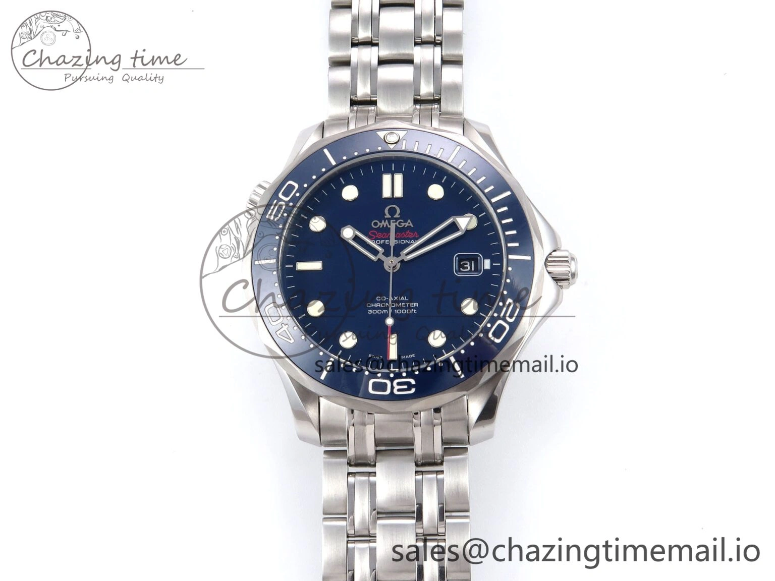 Seamaster Diver 300M OMF 1:1 Best Edition Blue Ceramic Blue Dial on SS Bracelet A2500