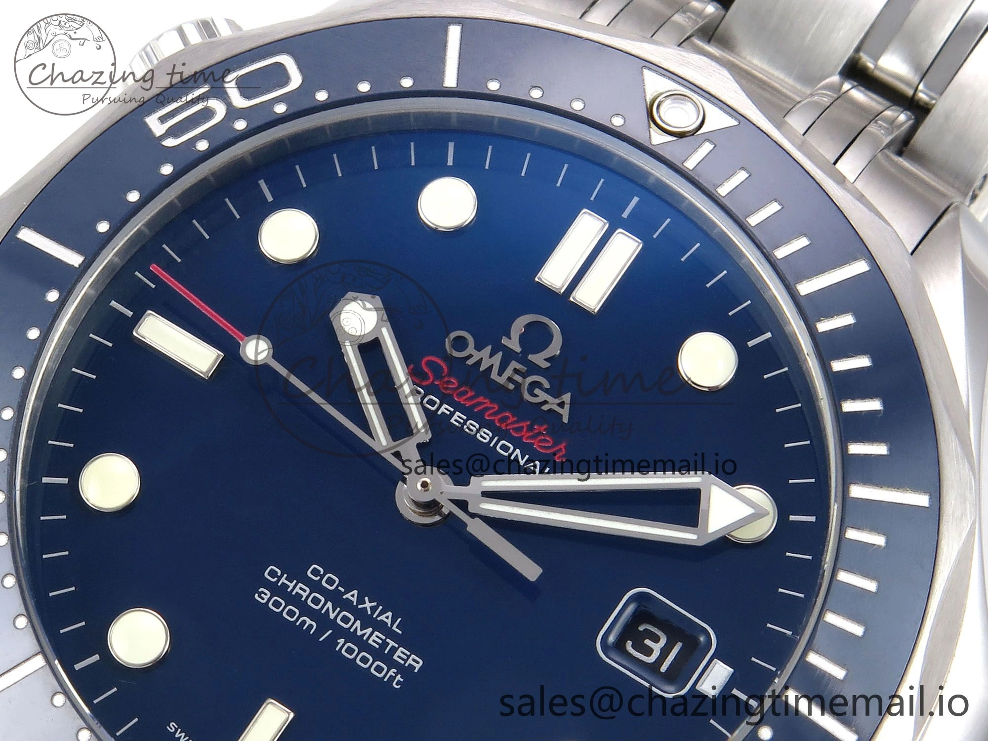 Seamaster Diver 300M OMF 1:1 Best Edition Blue Ceramic Blue Dial on SS Bracelet A2500