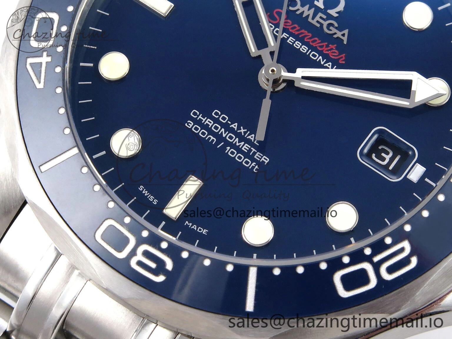 Seamaster Diver 300M OMF 1:1 Best Edition Blue Ceramic Blue Dial on SS Bracelet A2500