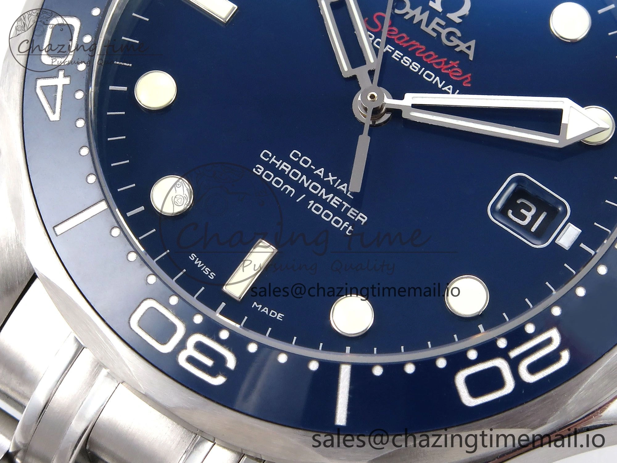 Seamaster Diver 300M OMF 1:1 Best Edition Blue Ceramic Blue Dial on SS Bracelet A2500