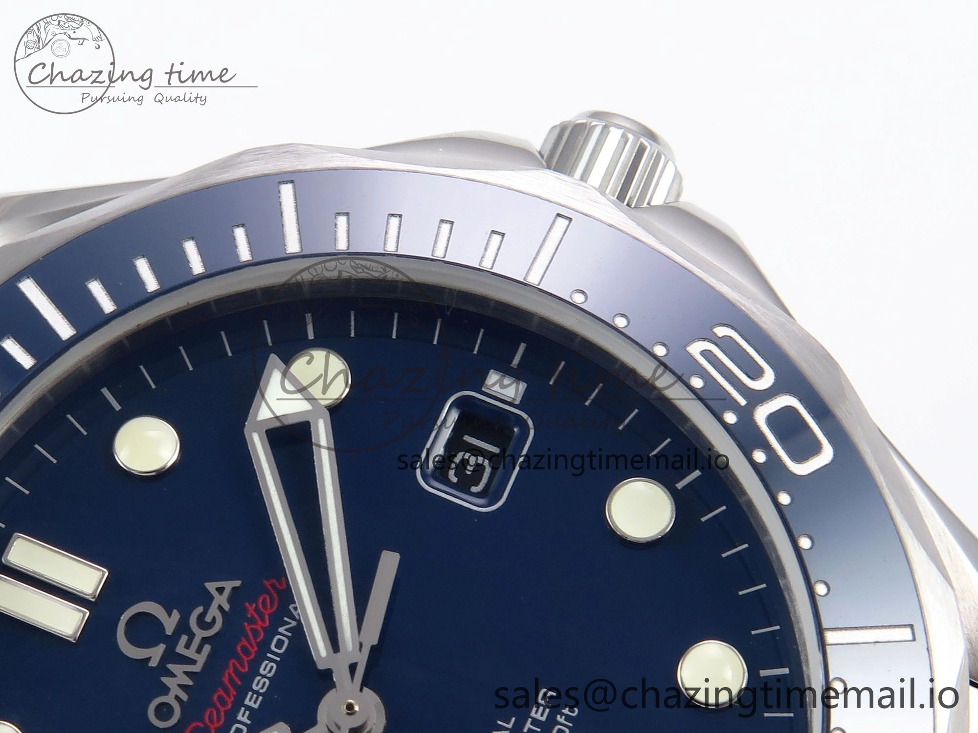 Seamaster Diver 300M OMF 1:1 Best Edition Blue Ceramic Blue Dial on SS Bracelet A2500