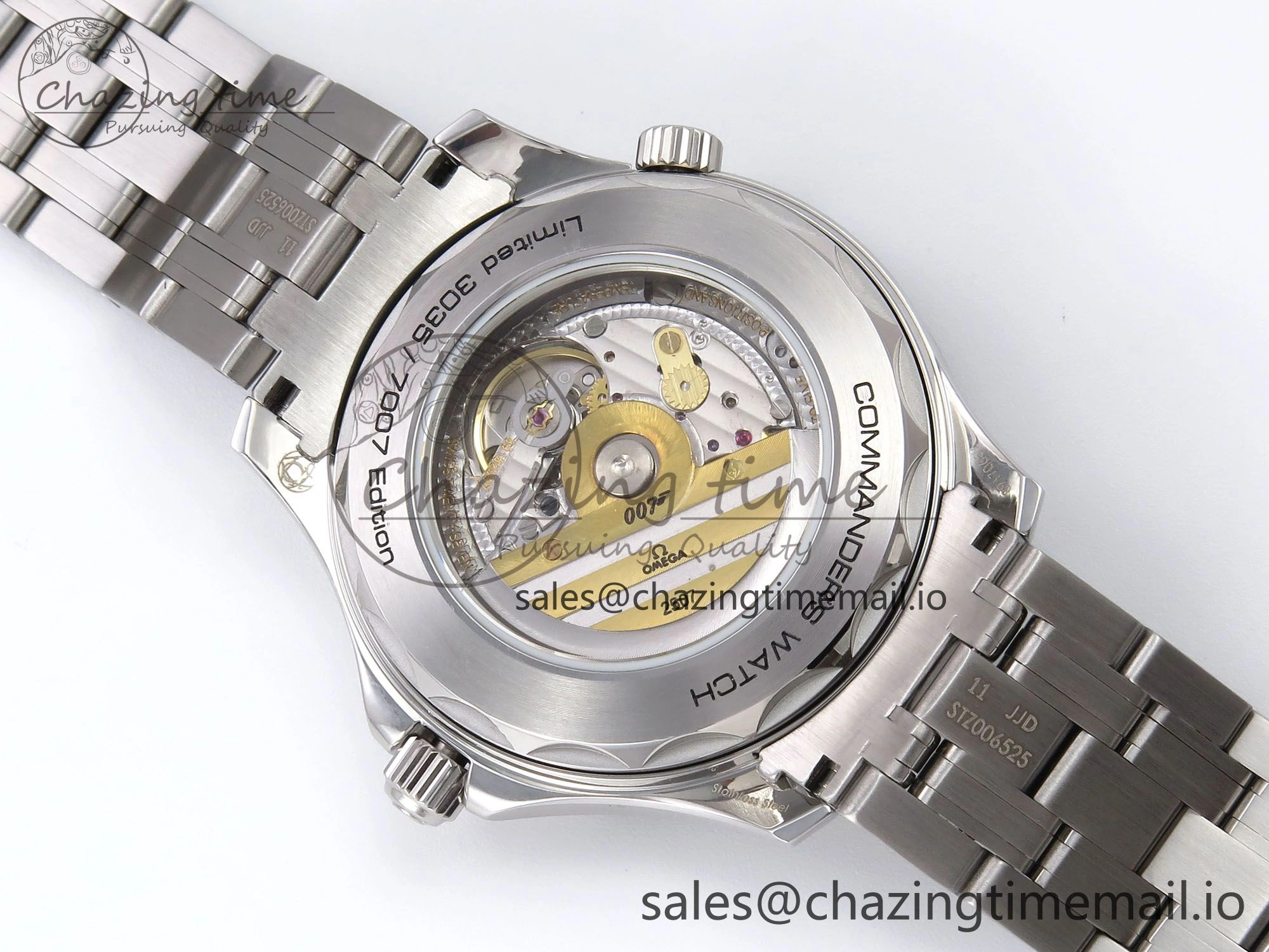 Seamaster Diver 300M OMF 1:1 Best Edition Blue Red Ceramic White Dial on SS Bracelet A2507