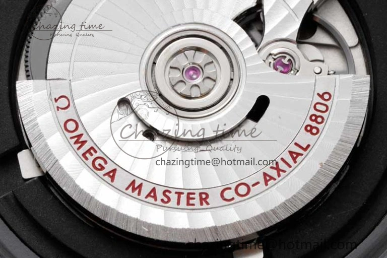 Seamaster Diver 300M ORF 1:1 Best Edition Black Ceramic Black Dial on Black Rubber Strap A8806