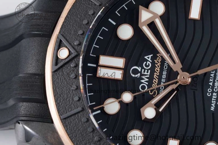 Seamaster Diver 300M ORF 1:1 Best Edition Black Ceramic Black Dial on Black Rubber Strap A8806