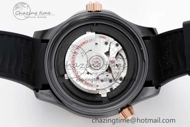 Seamaster Diver 300M ORF 1:1 Best Edition Black Ceramic Black Dial on Black Rubber Strap A8806