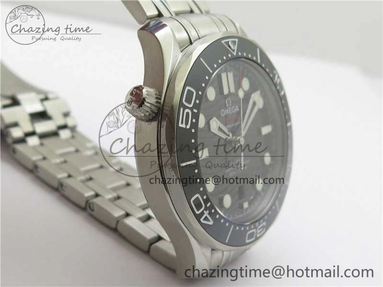 Seamaster Diver 300M ORF 1:1 Best Edition Black Ceramic Black Dial on SS Bracelet A8800