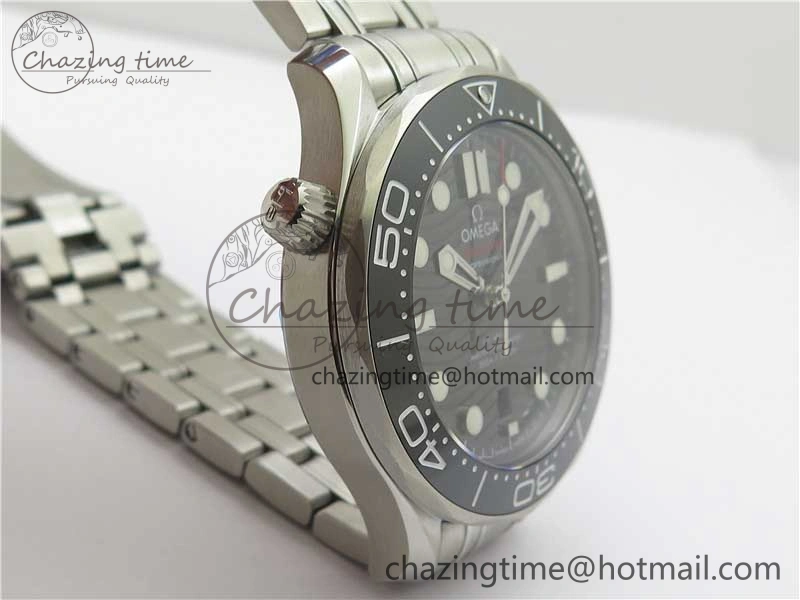 Seamaster Diver 300M ORF 1:1 Best Edition Black Ceramic Black Dial on SS Bracelet A8800
