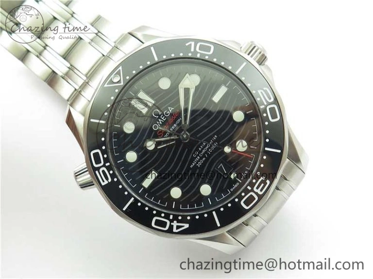 Seamaster Diver 300M ORF 1:1 Best Edition Black Ceramic Black Dial on SS Bracelet A8800