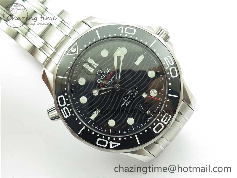 Seamaster Diver 300M ORF 1:1 Best Edition Black Ceramic Black Dial on SS Bracelet A8800