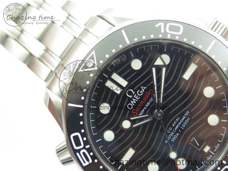 Seamaster Diver 300M ORF 1:1 Best Edition Black Ceramic Black Dial on SS Bracelet A8800
