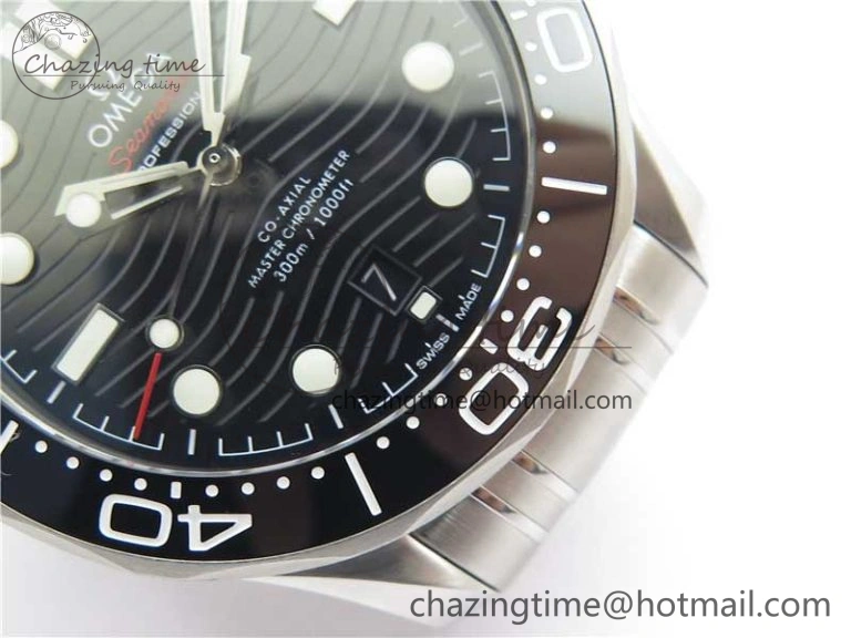 Seamaster Diver 300M ORF 1:1 Best Edition Black Ceramic Black Dial on SS Bracelet A8800