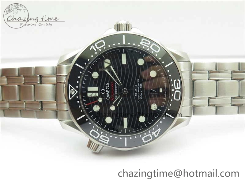 Seamaster Diver 300M ORF 1:1 Best Edition Black Ceramic Black Dial on SS Bracelet A8800