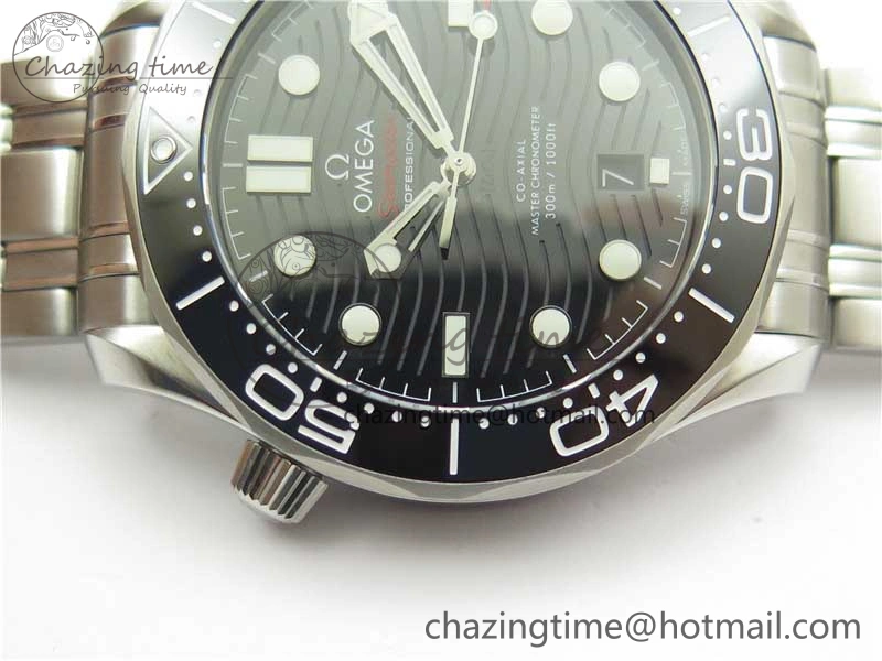 Seamaster Diver 300M ORF 1:1 Best Edition Black Ceramic Black Dial on SS Bracelet A8800