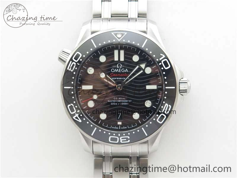 Seamaster Diver 300M ORF 1:1 Best Edition Black Ceramic Black Dial on SS Bracelet A8800