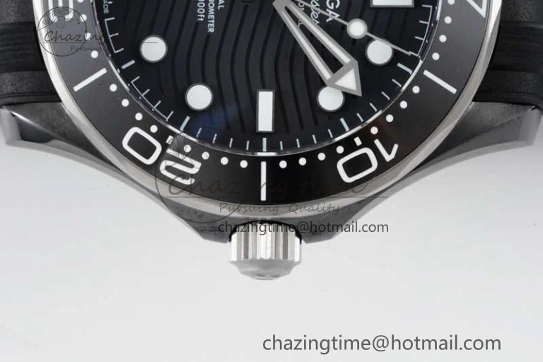 Seamaster Diver 300M ORF 1:1 Best Edition Black Ceramic  TI Black Dial on Black Rubber Strap A8806