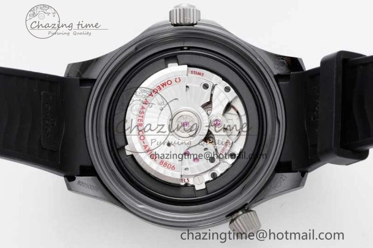 Seamaster Diver 300M ORF 1:1 Best Edition Black Ceramic  TI Black Dial on Black Rubber Strap A8806