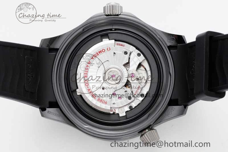 Seamaster Diver 300M ORF 1:1 Best Edition Black Ceramic  TI Black Dial on Black Rubber Strap A8806