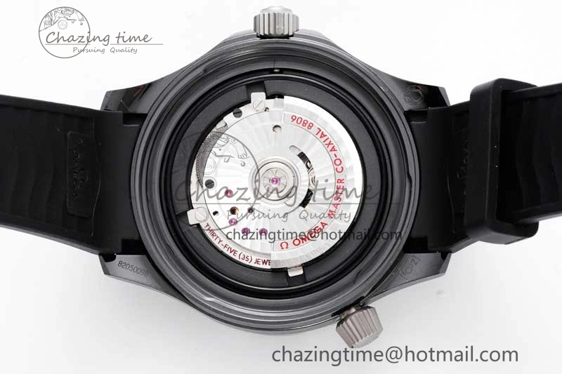 Seamaster Diver 300M ORF 1:1 Best Edition Black Ceramic  TI Black Dial on Black Rubber Strap A8806