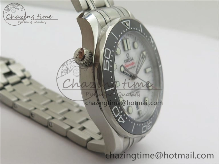 Seamaster Diver 300M ORF 1:1 Best Edition Black Ceramic White Dial on SS Bracelet A8800